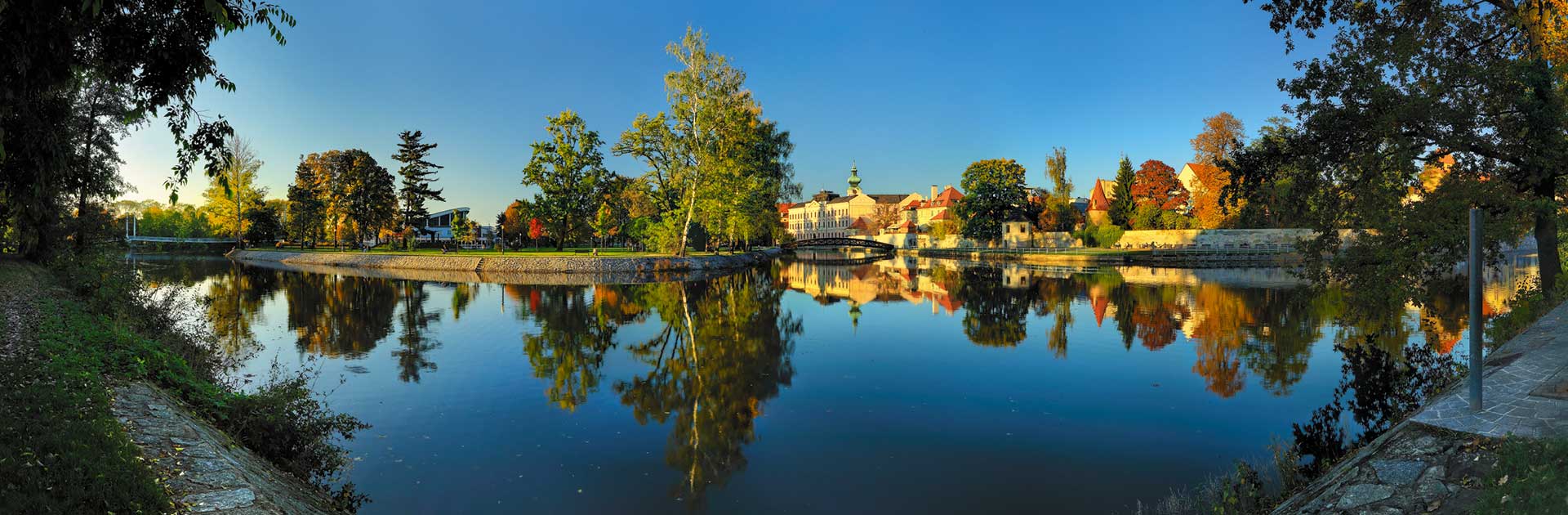 Soutok Vltavy a Malše ve městě České Budějovice, foto: Libor Sváček